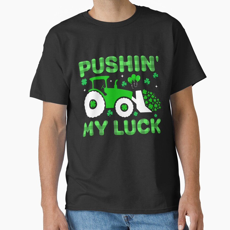 Pushin My Luck St Patricks Day Kids by KroghDs T-Shirts, Hoodie, Sweatshirt | BlankRebels.com (Image 1)