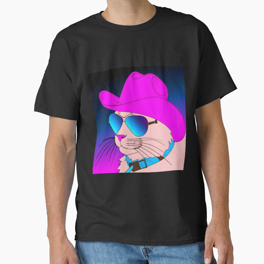Synthwave Cowboy Cat, "Meowdy Partner" by OuttaWorldDesig T-Shirts, Hoodie, Sweatshirt | BlankRebels.com (Image 1)