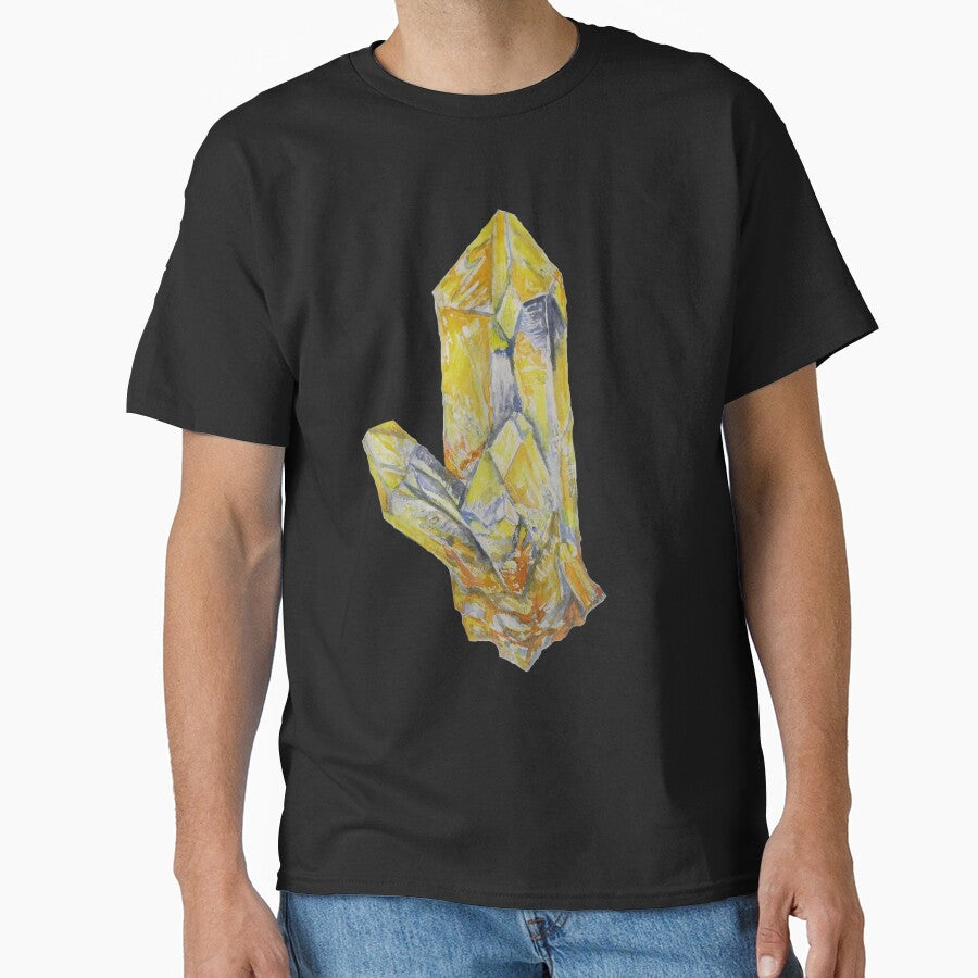 Watercolour yellow crystal, Citrine crystal painting by Goldstarwork T-Shirts, Hoodie, Sweatshirt | BlankRebels.com (Image 1)