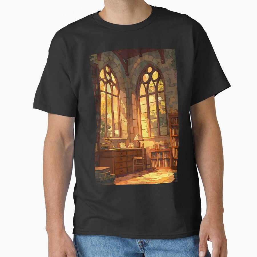 Gilded Hours Sunlit Library Light Academia by bapupa T-Shirts, Hoodie, Sweatshirt | BlankRebels.com (Image 1)