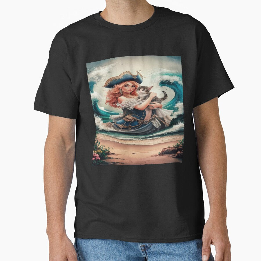 woman pirate with a kitten in the sea,funny cat,Cat Lover,cute cat by Expressions-Sel