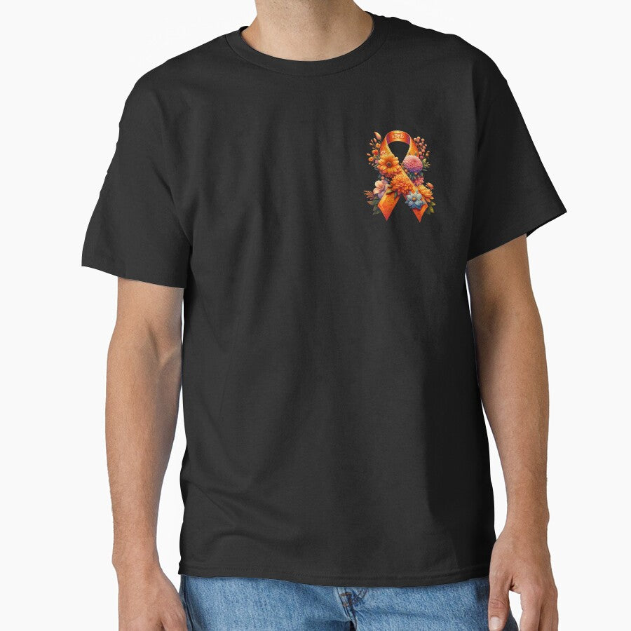 ADHD Awareness Floral Ribbon by Heather McDonough T-Shirts, Hoodie, Sweatshirt | BlankRebels.com (Image 1)