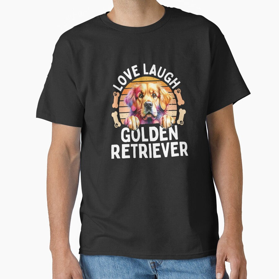 Love Laugh Golden Retriever by TheAnimalZ00 T-Shirts, Hoodie, Sweatshirt | BlankRebels.com (Image 1)