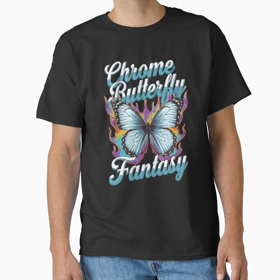 Chrome Butterfly Fantasy – Y2K Aesthetic Design by ArtByRawan T-Shirts, Hoodie, Sweatshirt | BlankRebels.com (Image 1)