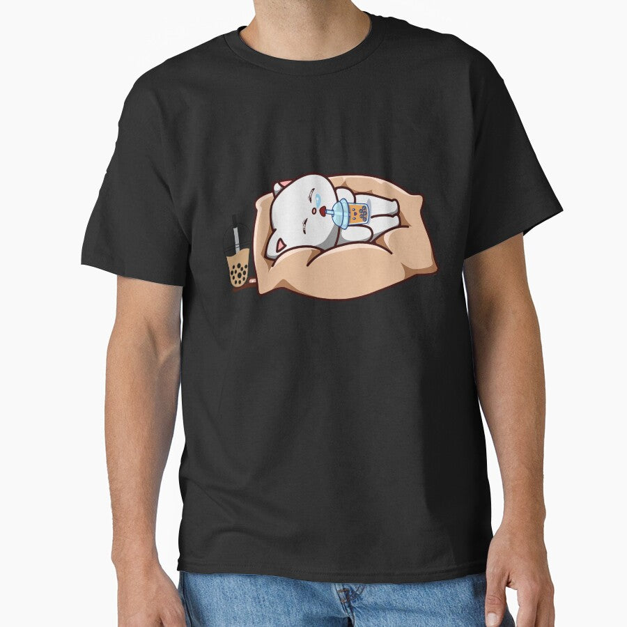 Cute bobaholic cat cute sleeping cat loves Boba tea by Artistusha T-Shirts, Hoodie, Sweatshirt | BlankRebels.com (Image 1)