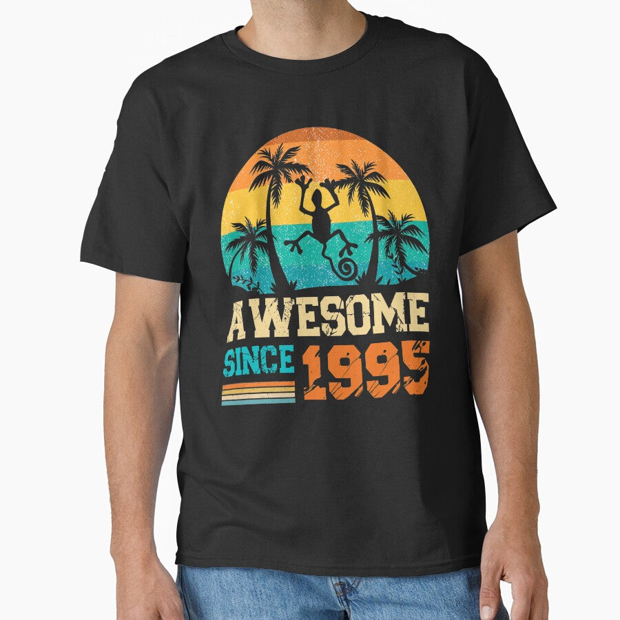 Born In 1995 Vintage Retro Birthday Gift Idea by RetroSunset T-Shirts, Hoodie, Sweatshirt | BlankRebels.com (Image 1)