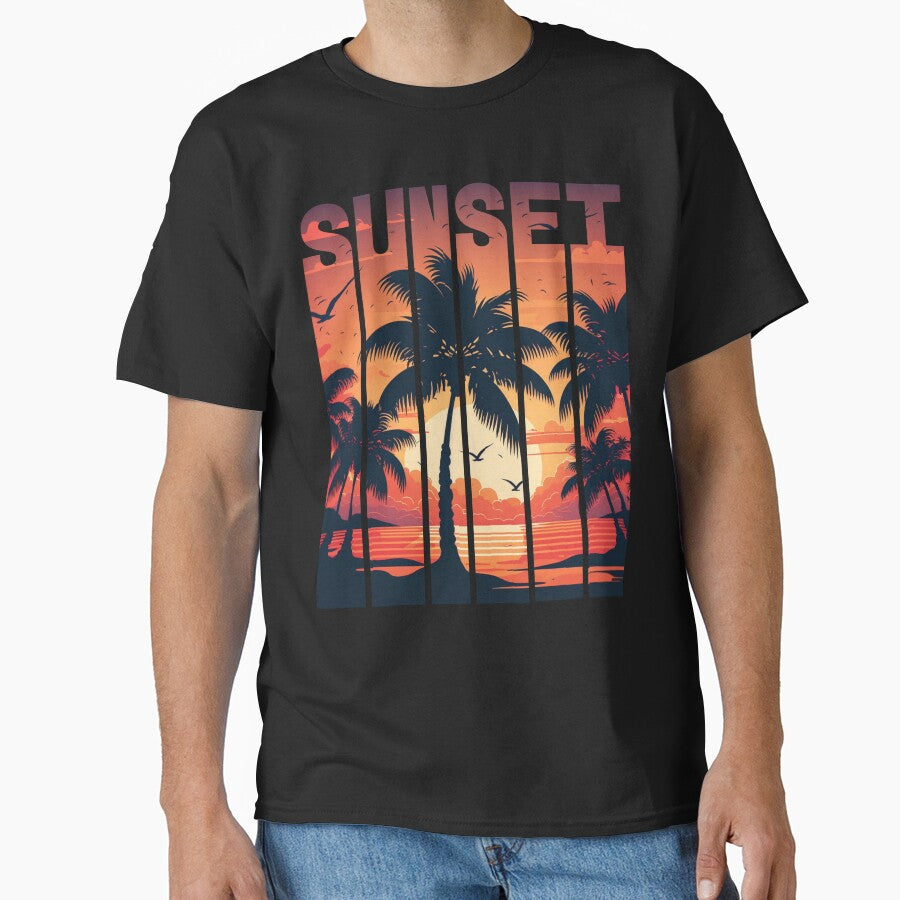 Stunning Retro Sunset by MixArkArt T-Shirts, Hoodie, Sweatshirt | BlankRebels.com (Image 1)