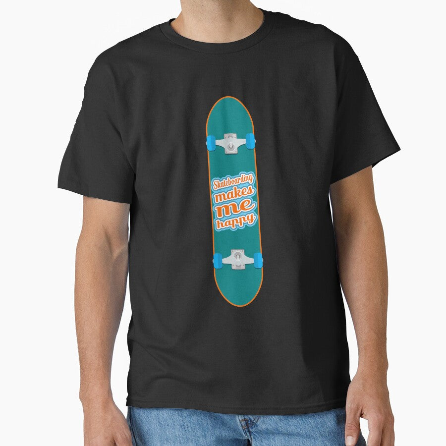 Skateboarding makes me happy by BRU Design T-Shirts, Hoodie, Sweatshirt | BlankRebels.com (Image 1)