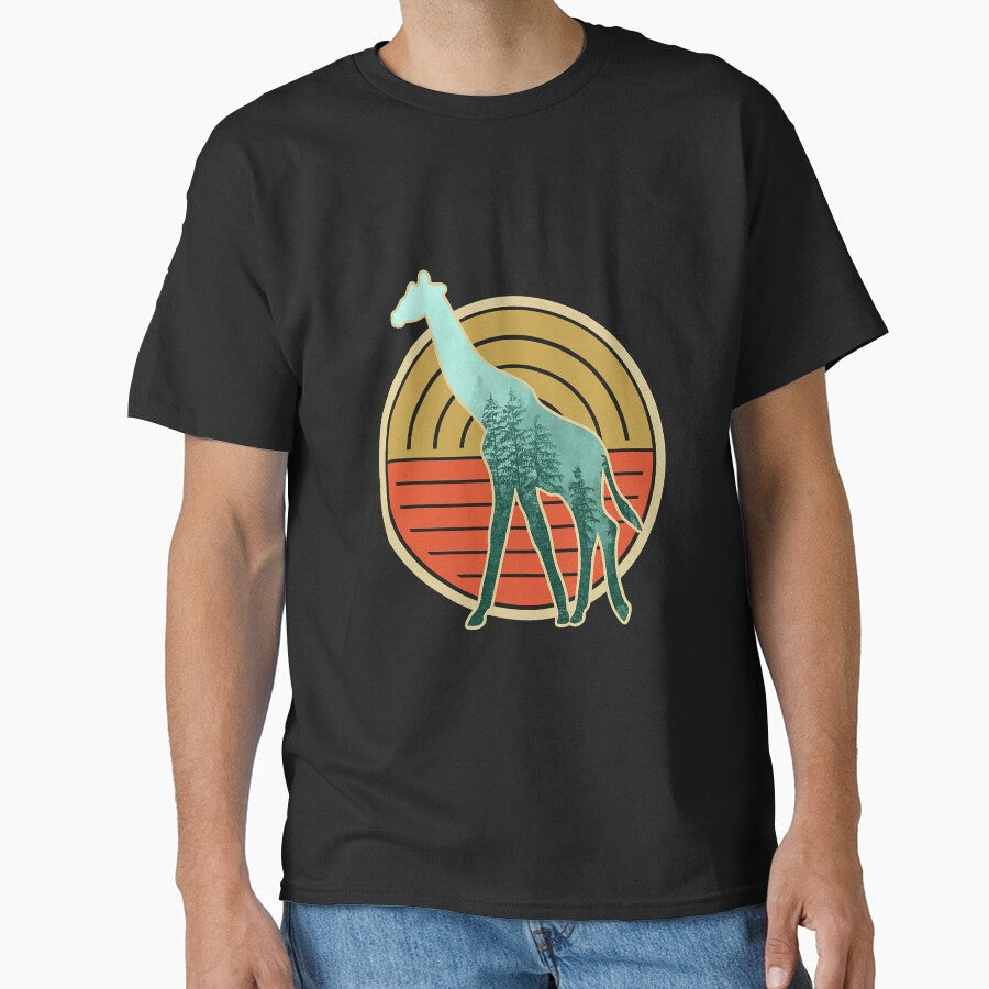 Vintage Giraffe Retro Sunset Wildlife by BundlerVq T-Shirts, Hoodie, Sweatshirt | BlankRebels.com (Image 1)