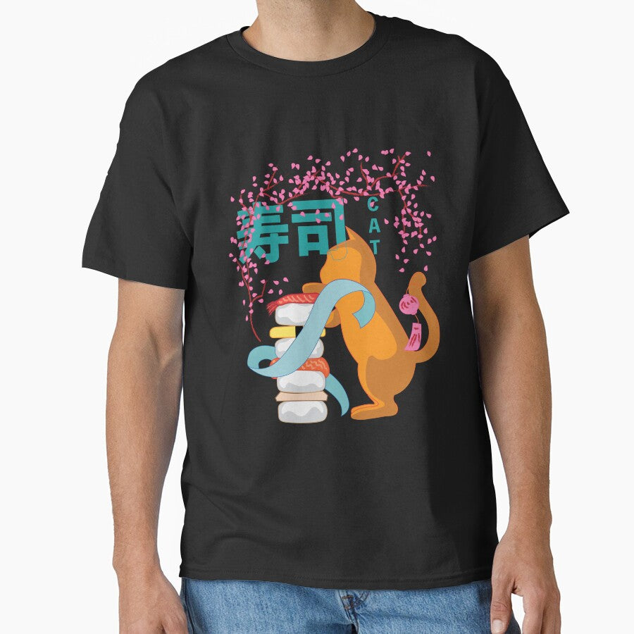 cat and sushi by cystlla T-Shirts, Hoodie, Sweatshirt | BlankRebels.com (Image 1)