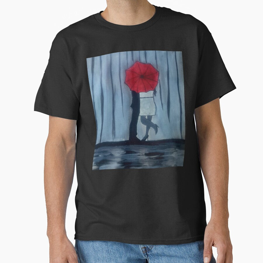 couple under umbrella - winter couple - feel free - vintage art handmade by doitwithlove T-Shirts, Hoodie,... (Image 1)