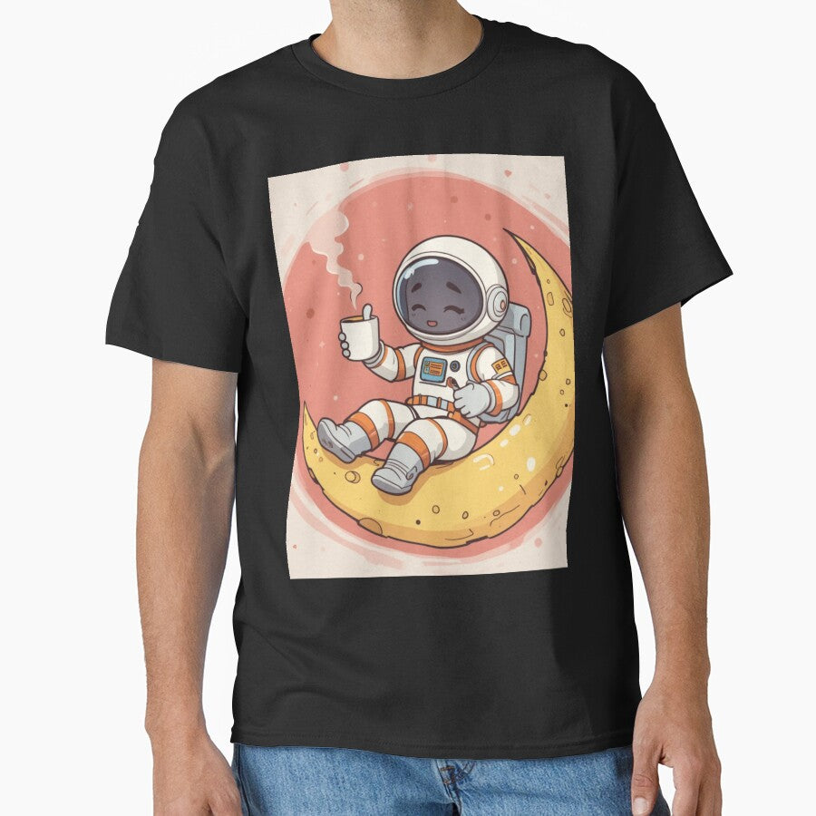 Chill Astronaut Coffee on the Moon by PixelVibe782 T-Shirts, Hoodie, Sweatshirt | BlankRebels.com (Image 1)