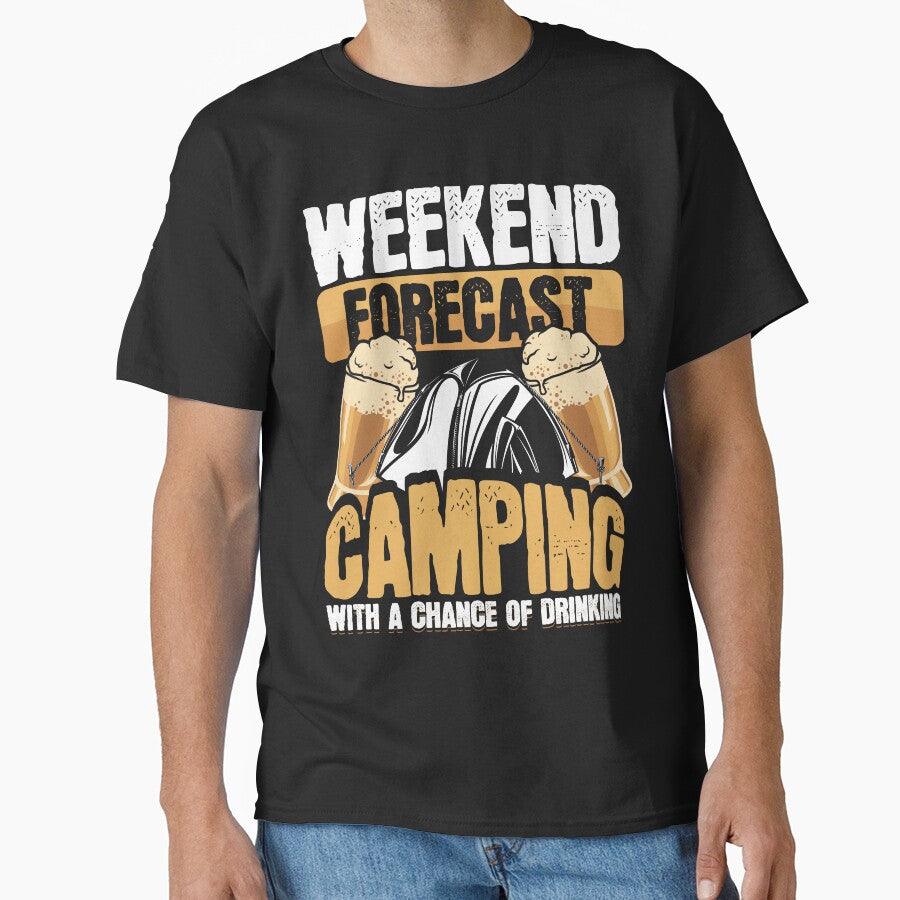 Funny Camper Weekend Forecast Camping Beer Drinking by Hananiah Merch T-Shirts, Hoodie, Sweatshirt (Image 1)