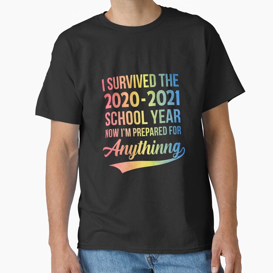 End Of Year School Survivor Colorful 2020-2021 Teacher Funny by KAYLAELSIE T-Shirts, Hoodie, Sweatshirt (Image 1)
