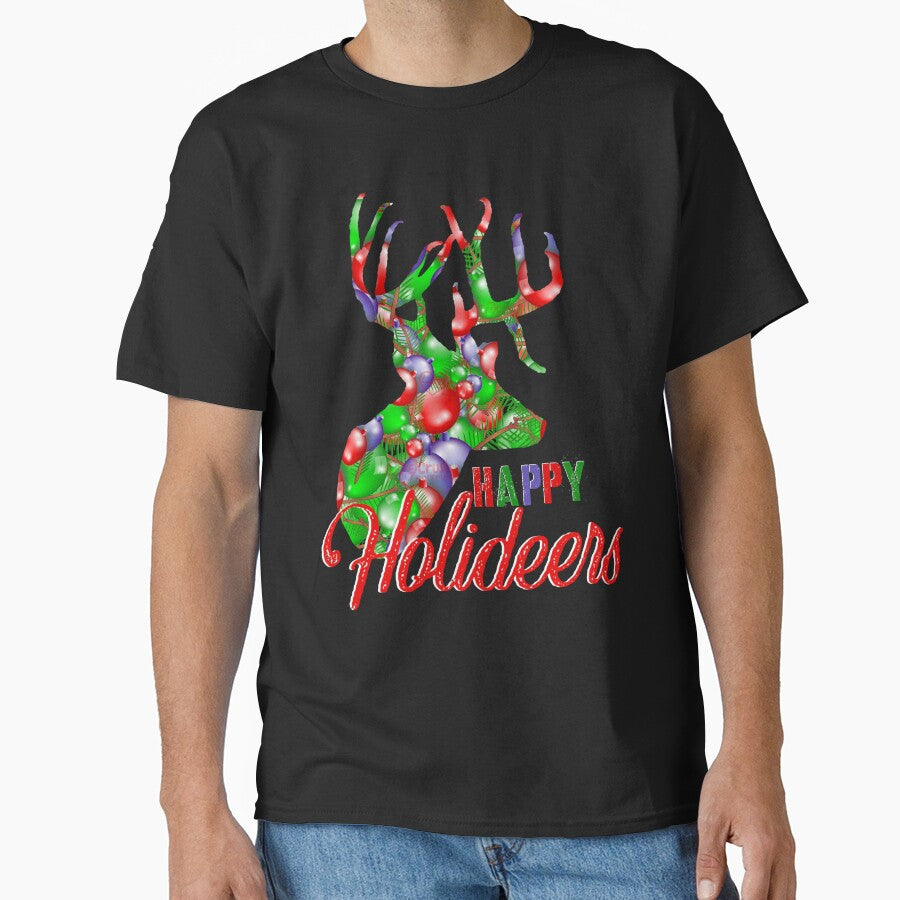 Christmas Deer, Happy Holiday Deer Hunting Design by LifeCrush T-Shirts, Hoodie, Sweatshirt | BlankRebels.com (Image 1)