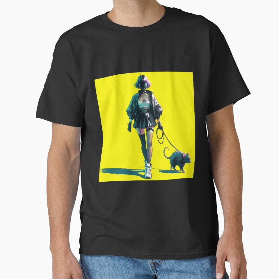 Cyberpunk girl with rat by RESToRAPTOR T-Shirts, Hoodie, Sweatshirt | BlankRebels.com (Image 1)