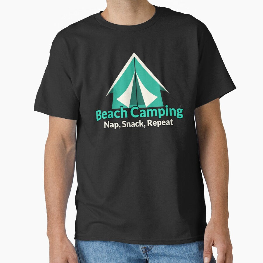 Beach Camping Nap, Snack, Repeat Funny Camping by Eric’s Creative Corner T-Shirts, Hoodie, Sweatshirt (Image 1)