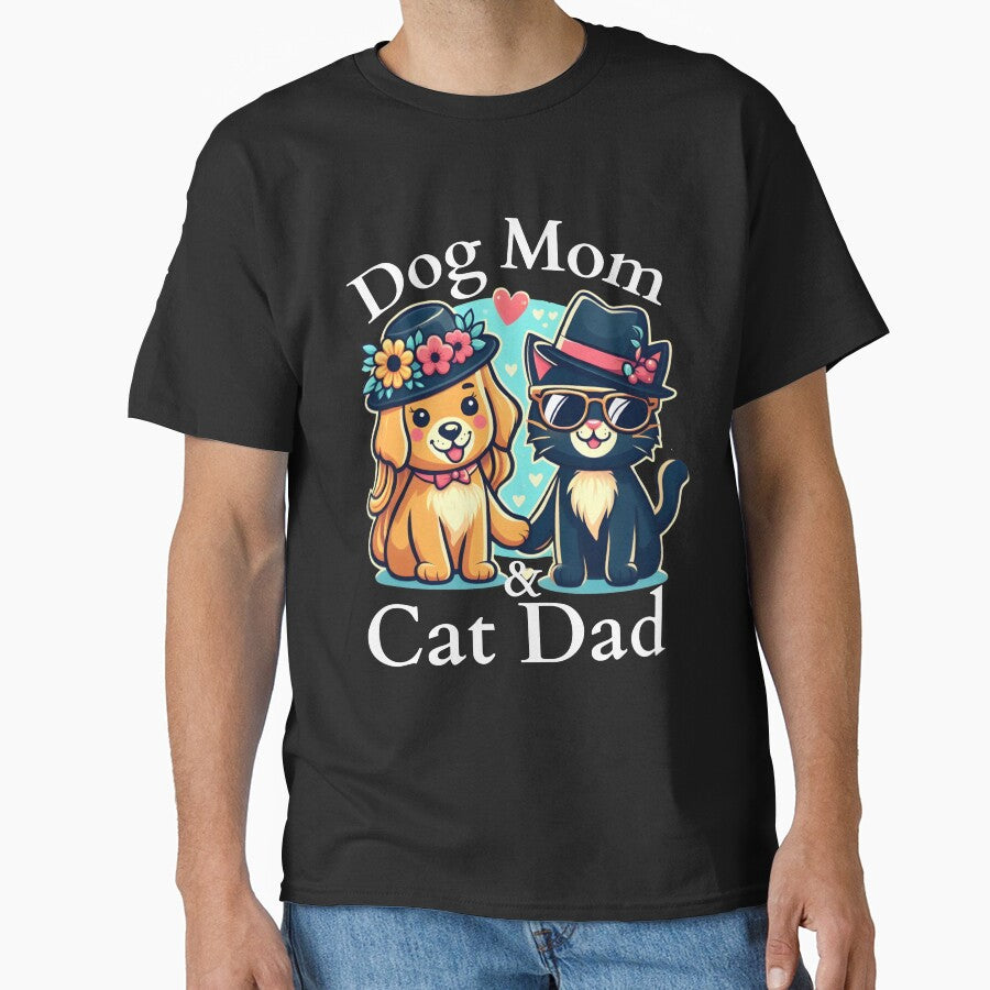 Dog Mom and Cat Dad Graphic Tees/Stylish Shirts for Pet Parents by medbouk1 Hoodie, Sweatshirt | BlankRebels.com (Image 1)