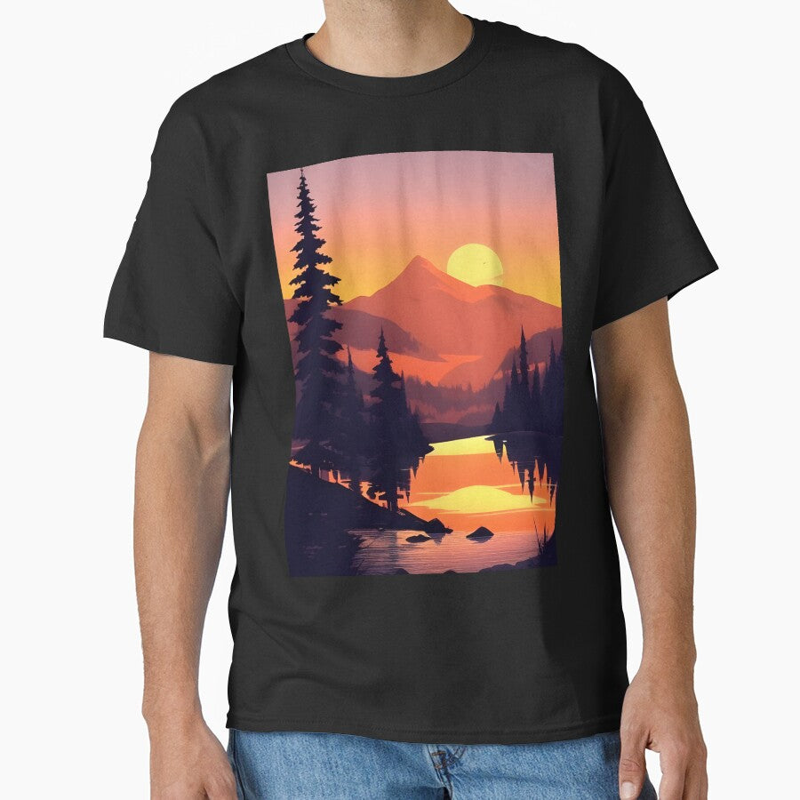 Find Perfect Minimalist Landscape Sunrise Water View Print Your Personal Taste T-Shirts, Hoodie, Sweatshirt