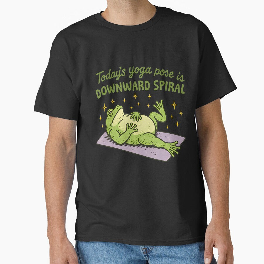 Funny Frog Meme Today'S Yoga Pose Is Downward Spiral Frog T-Shirts, Hoodie, Sweatshirt