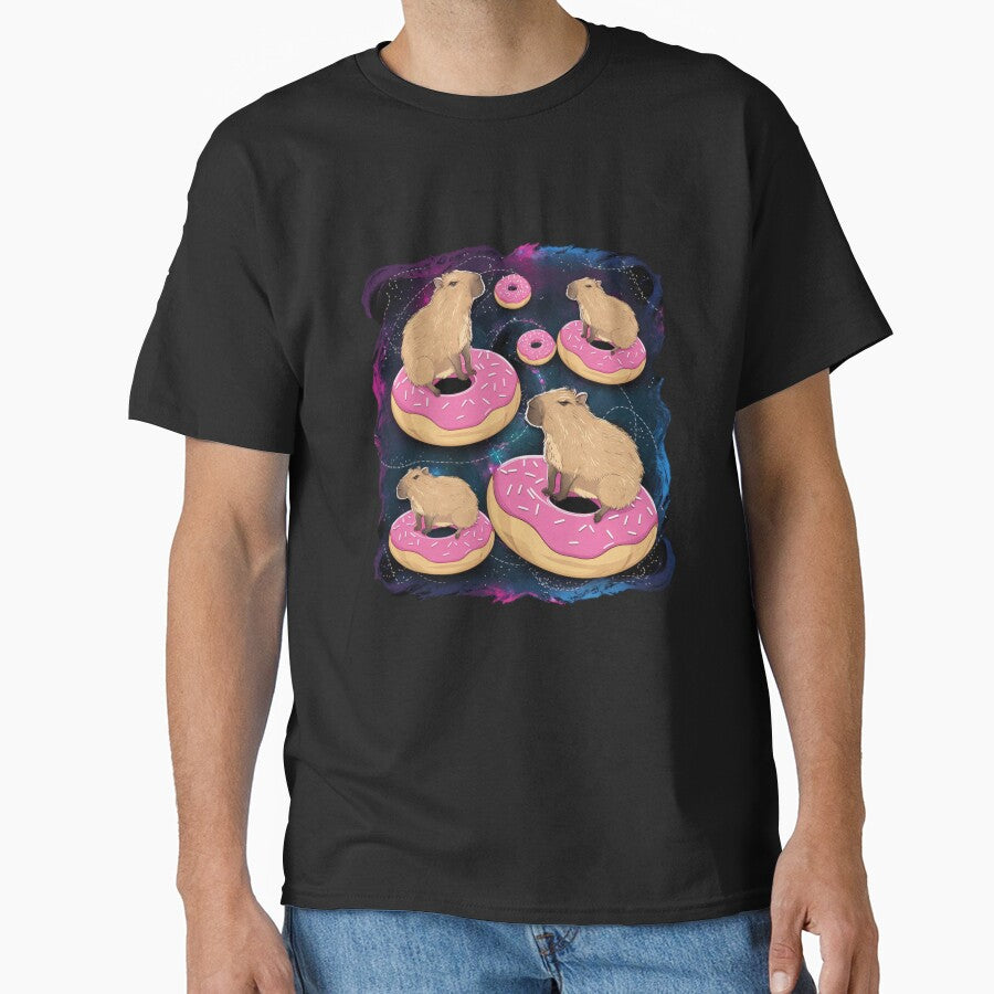 Realistic Capybara Riding Donut, Galaxy Capybaras by Damcoc