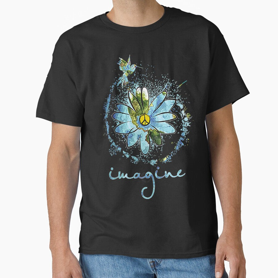 Imagine Hippie Flower by rotdara53 T-Shirts, Hoodie, Sweatshirt | BlankRebels.com (Image 1)