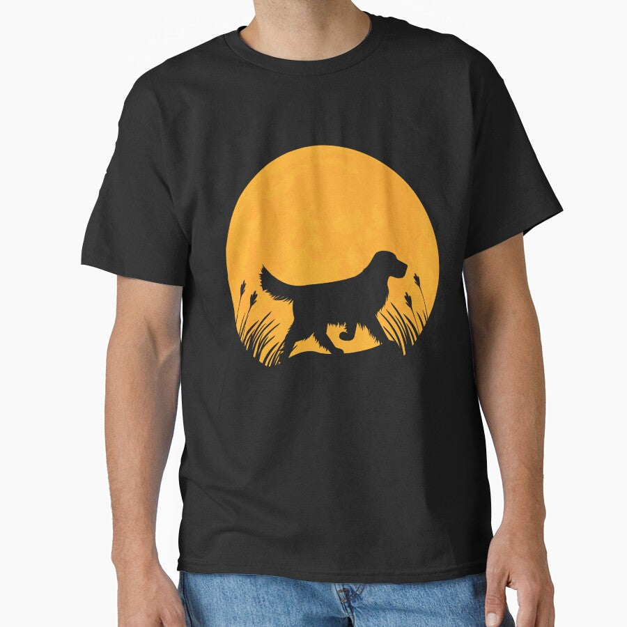 golden retriever Dog lover Silhouette in full moon gift by alaechamlal T-Shirts, Hoodie, Sweatshirt (Image 1)