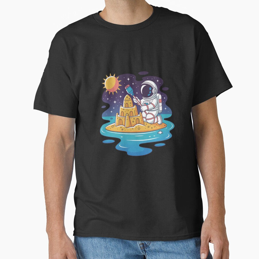 Sandcastle Astronaut – Funny Summer Beach Space Explorer Design by ColorSplash123 T-Shirts, Hoodie, Sweatshirt (Image 1)