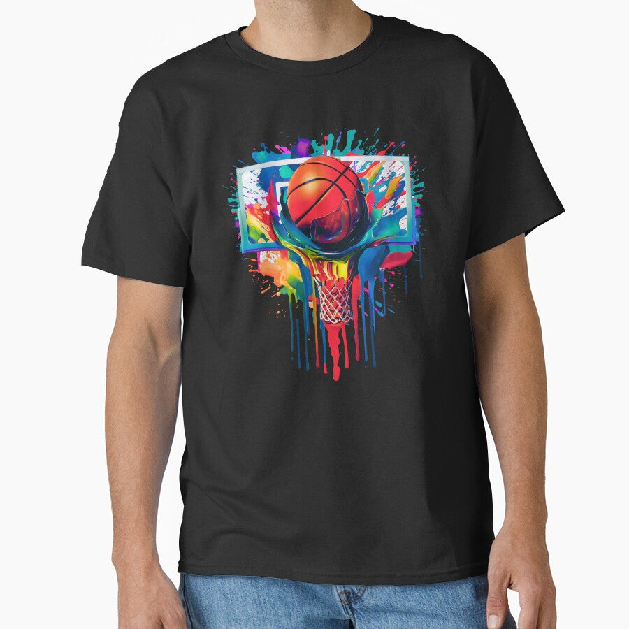 Colorful Basketball Ball Slam Dunk Hoop Basketball Funny Design by FunToTheFullest T-Shirts, Hoodie, Sweatshirt (Image 1)