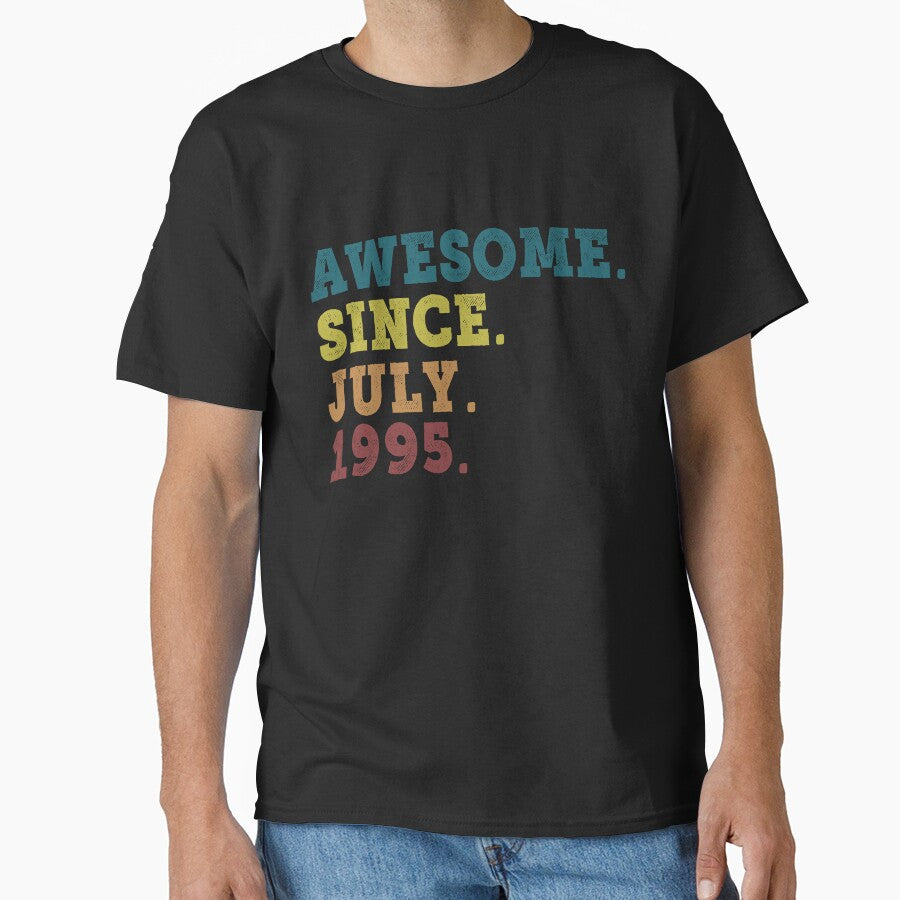 Awesome Since July 1995 Retro Vintage 27th Birthday Gift by designbychow T-Shirts, Hoodie, Sweatshirt (Image 1)