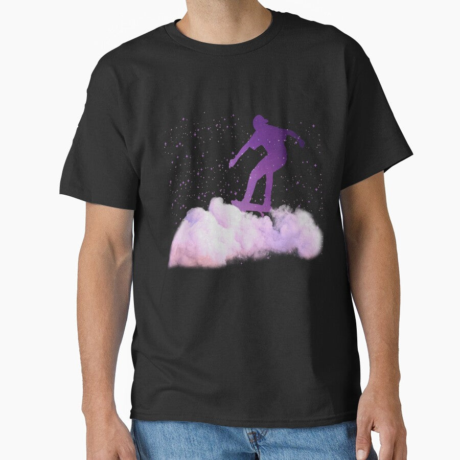Skateboard Art With Cloud Design Cute Skateboard Lover Gift Idea by Thecitiesstore T-Shirts, Hoodie, Sweatshirt (Image 1)