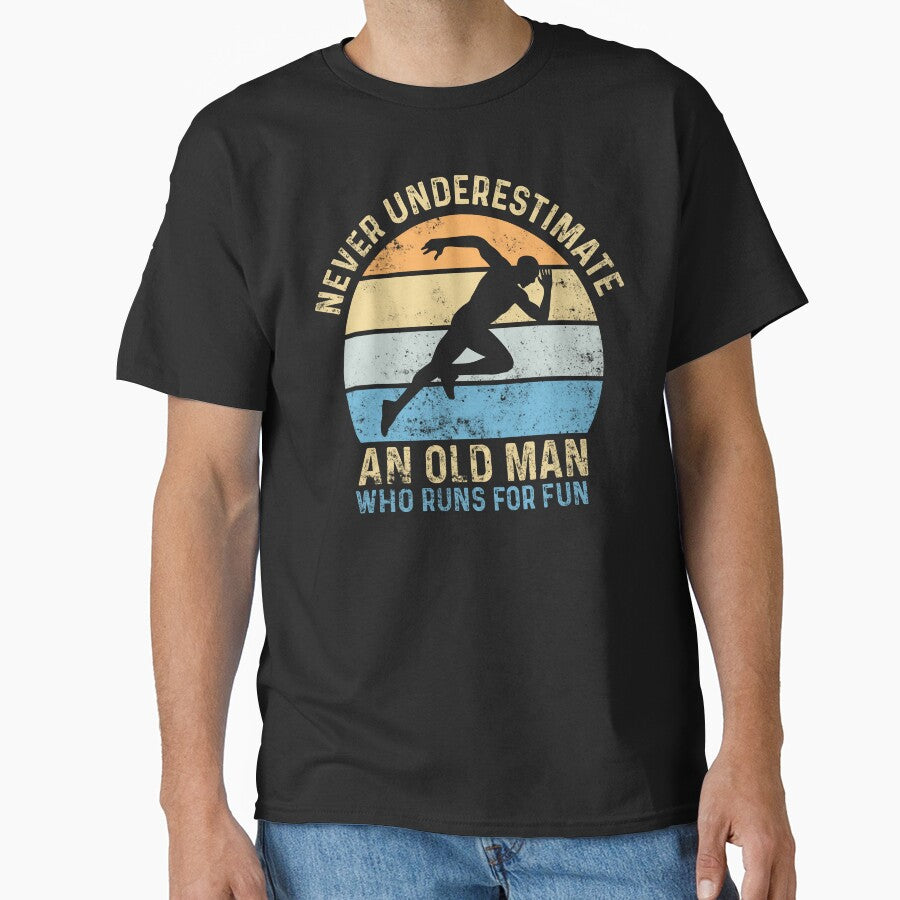 Never Underestimate an Old Man Who Runs for Fun Funny Running by LounisArt