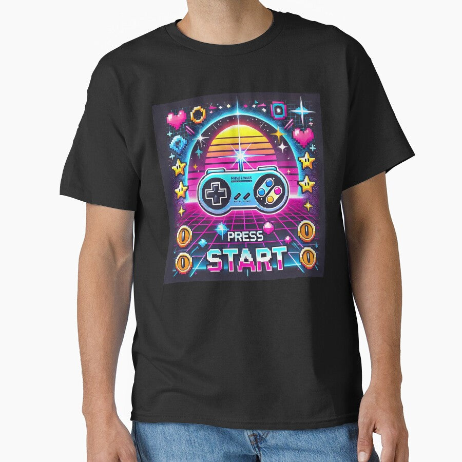 Press Start Retro Gaming T-Shirts, Hoodie, Sweatshirt