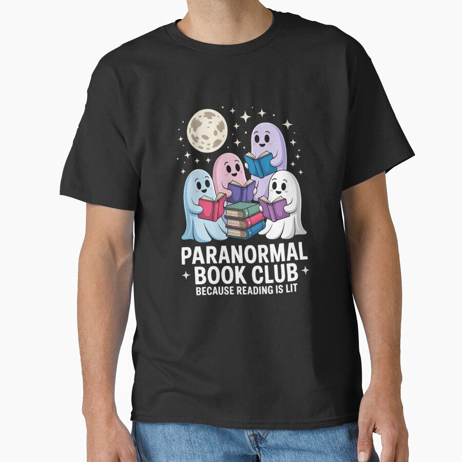 Paranormal Book Club A Ghost Reading Halloween Books by AmparoBoyle T-Shirts, Hoodie, Sweatshirt | BlankRebels.com (Image 1)