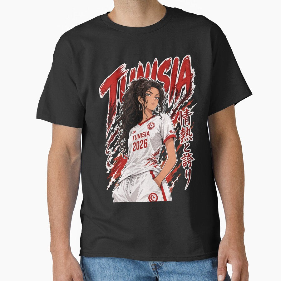 Fierce Tunisia Anime Soccer Girl - World Cup 2026 by Senpai Syndicate