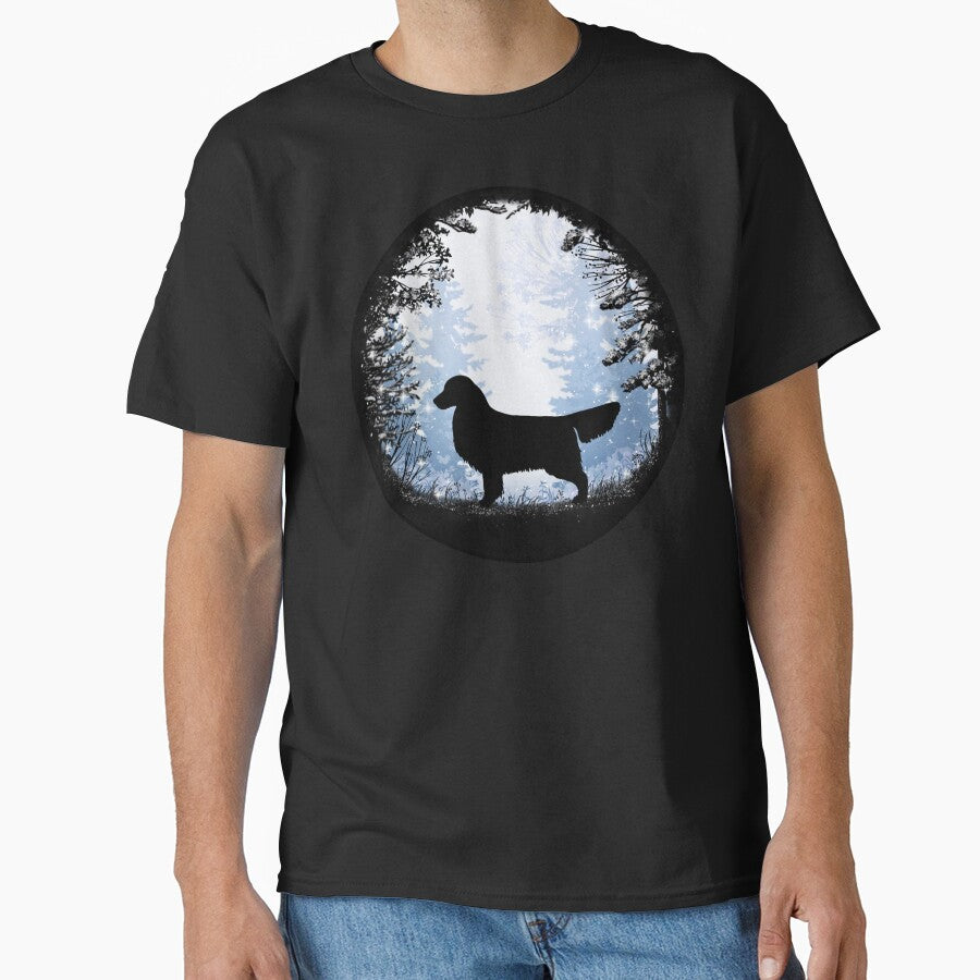“First Snow” Golden Retriever by Spinyflowerart T-Shirts, Hoodie, Sweatshirt | BlankRebels.com (Image 1)