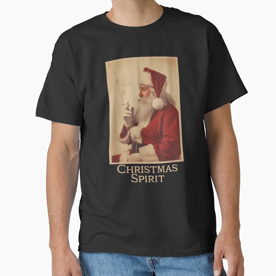 Vintage Spirit Christmas Funny Smoking Santa Claus Christmas by Artifyo T-Shirts, Hoodie, Sweatshirt (Image 1)