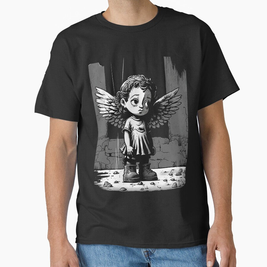 Macabre Gothic Valentines Day Merchandise Cherub Black and White Darkly Romantic Gift Ideas by Bits-X-Pieces... (Image 1)