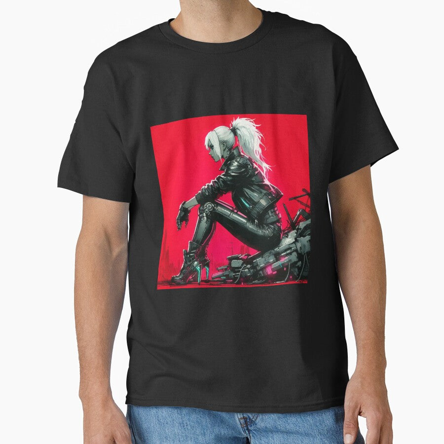 Cyberpunk  girl on the ruins by RESToRAPTOR T-Shirts, Hoodie, Sweatshirt | BlankRebels.com (Image 1)