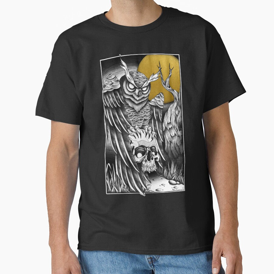 Owl & Skull by Patricia Sullivan T-Shirts, Hoodie, Sweatshirt | BlankRebels.com (Image 1)