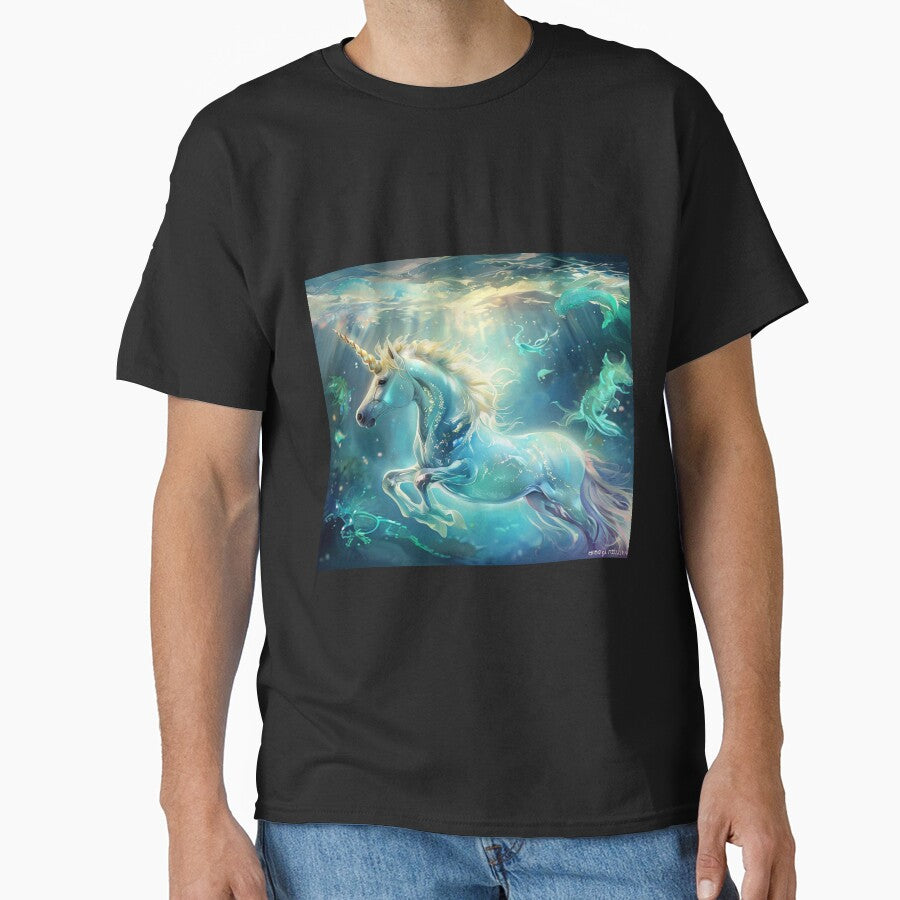 Wonderful Unicorn in a luminescent ocean by Collection de trésors T-Shirts, Hoodie, Sweatshirt | BlankRebels.com (Image 1)