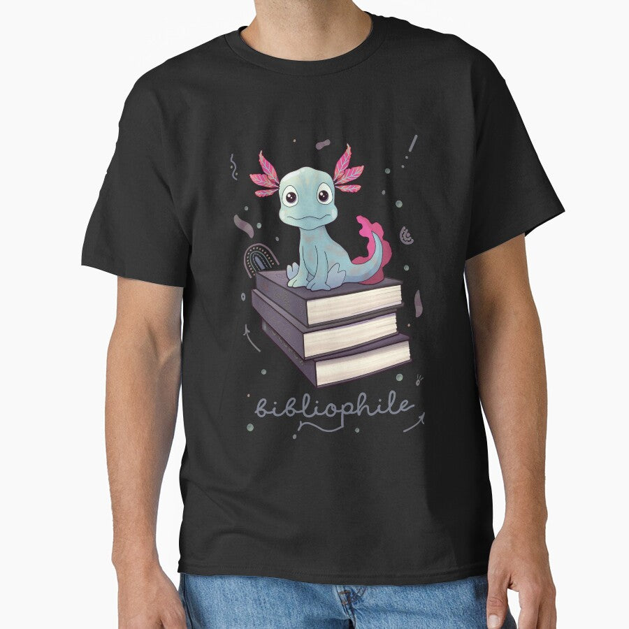 Bibliophile Axolotl by lazarosdesign T-Shirts, Hoodie, Sweatshirt | BlankRebels.com (Image 1)