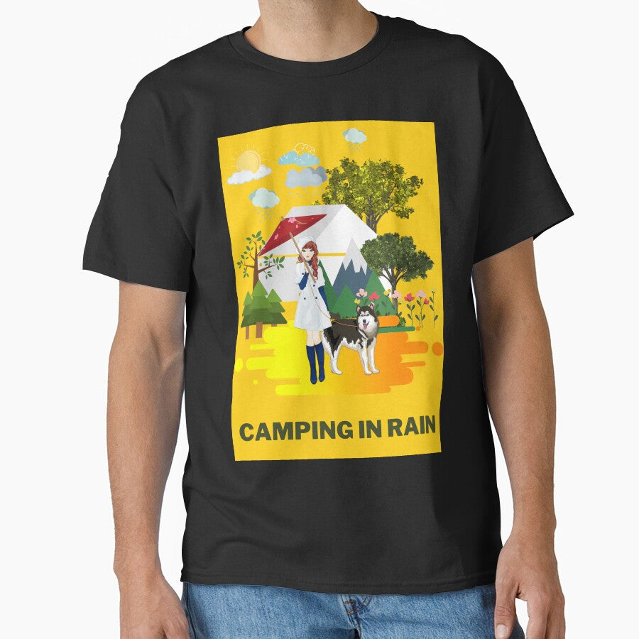 Camping in Rain with my dog by vidyaroul T-Shirts, Hoodie, Sweatshirt | BlankRebels.com (Image 1)