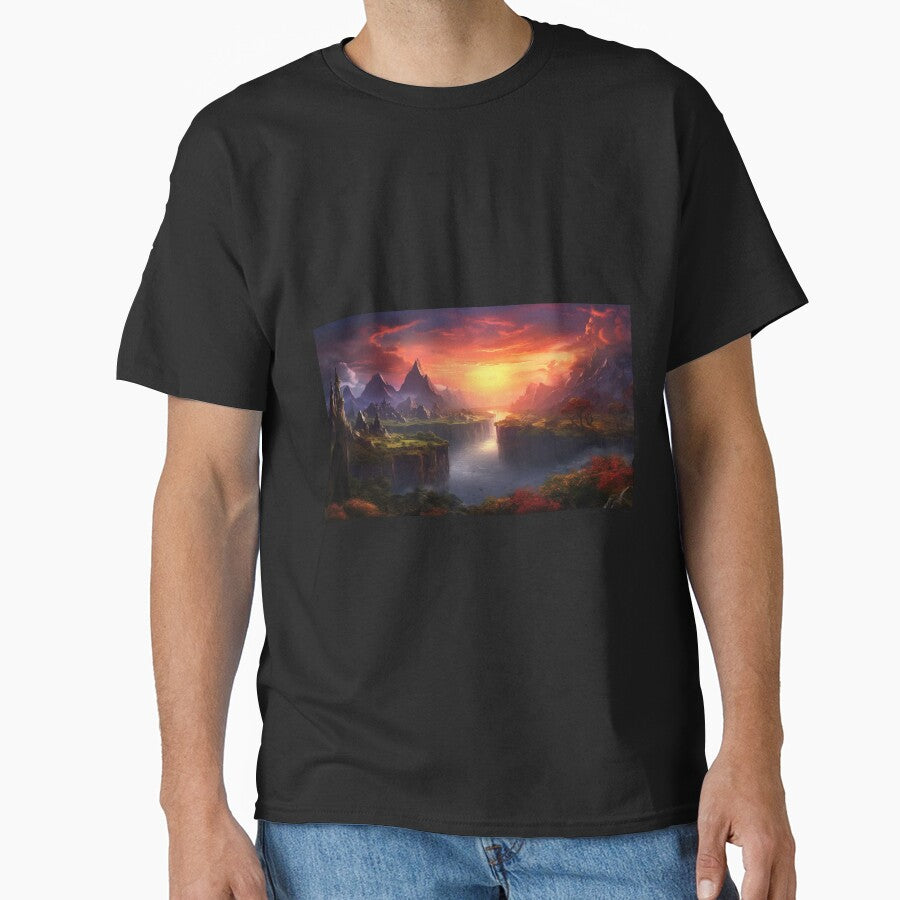 Fantasy Landscape - Realm of Ravengorge by Fantasy Masterpiece T-Shirts, Hoodie, Sweatshirt | BlankRebels.com (Image 1)
