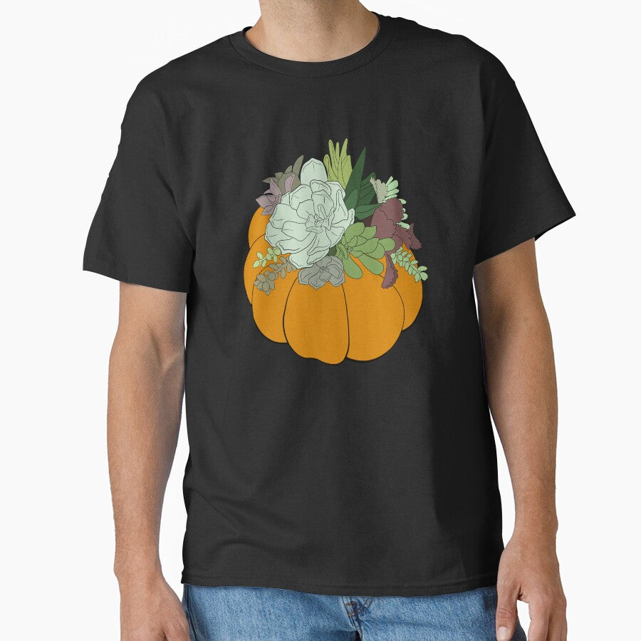 Minimalistic Orange Succulent Pumpkin by Lady-Lilac T-Shirts, Hoodie, Sweatshirt | BlankRebels.com (Image 1)