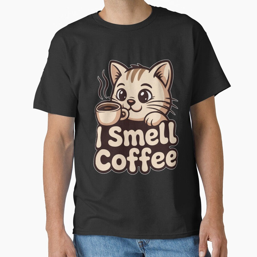 I Smell Coffee – Cute Cat Coffee Lover Design by It's Bro Brand ★ ★ ★ ★ ★ T-Shirts, Hoodie, Sweatshirt (Image 1)