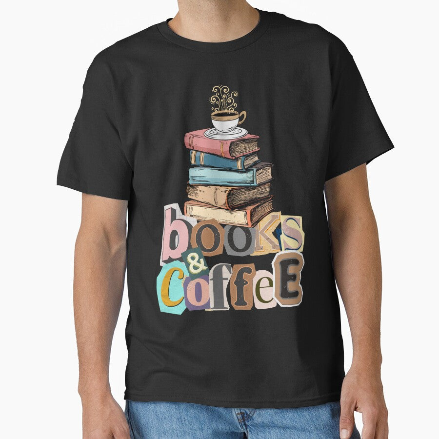 Books and Coffee by Thehatinthecat T-Shirts, Hoodie, Sweatshirt | BlankRebels.com (Image 1)