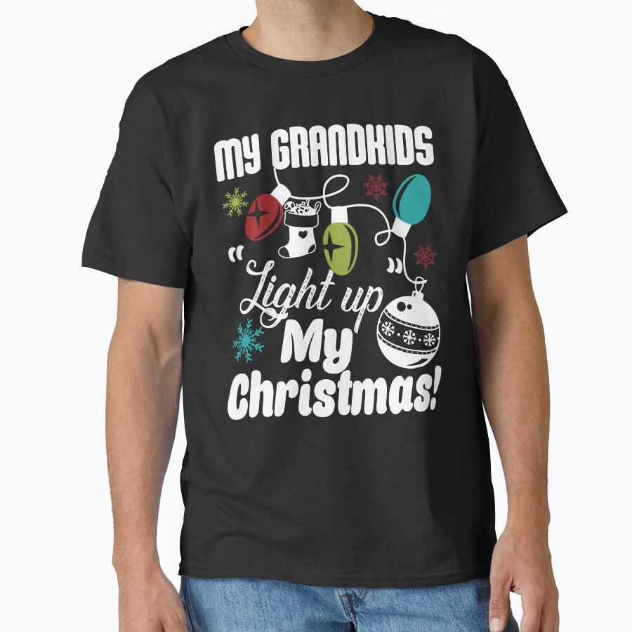 Grandkid - My Grandkids Light Up My Christmas by UnknownArtistt T-Shirts, Hoodie, Sweatshirt | BlankRebels.com (Image 1)