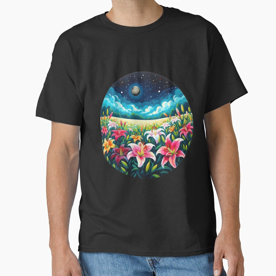 Flowers in a field at night retro floral flowers by Expressions-Sel T-Shirts, Hoodie, Sweatshirt | BlankRebels.com (Image 1)