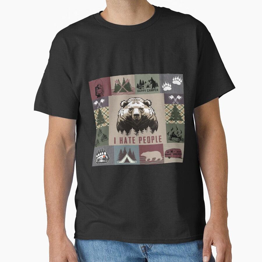 Camping Bear I Hate People by AverilArt T-Shirts, Hoodie, Sweatshirt | BlankRebels.com (Image 1)